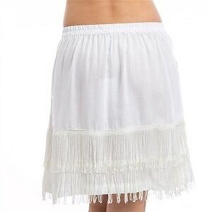 Small‎ Fringe Skirt White She Sky Women's Elastic Waist Short Mini